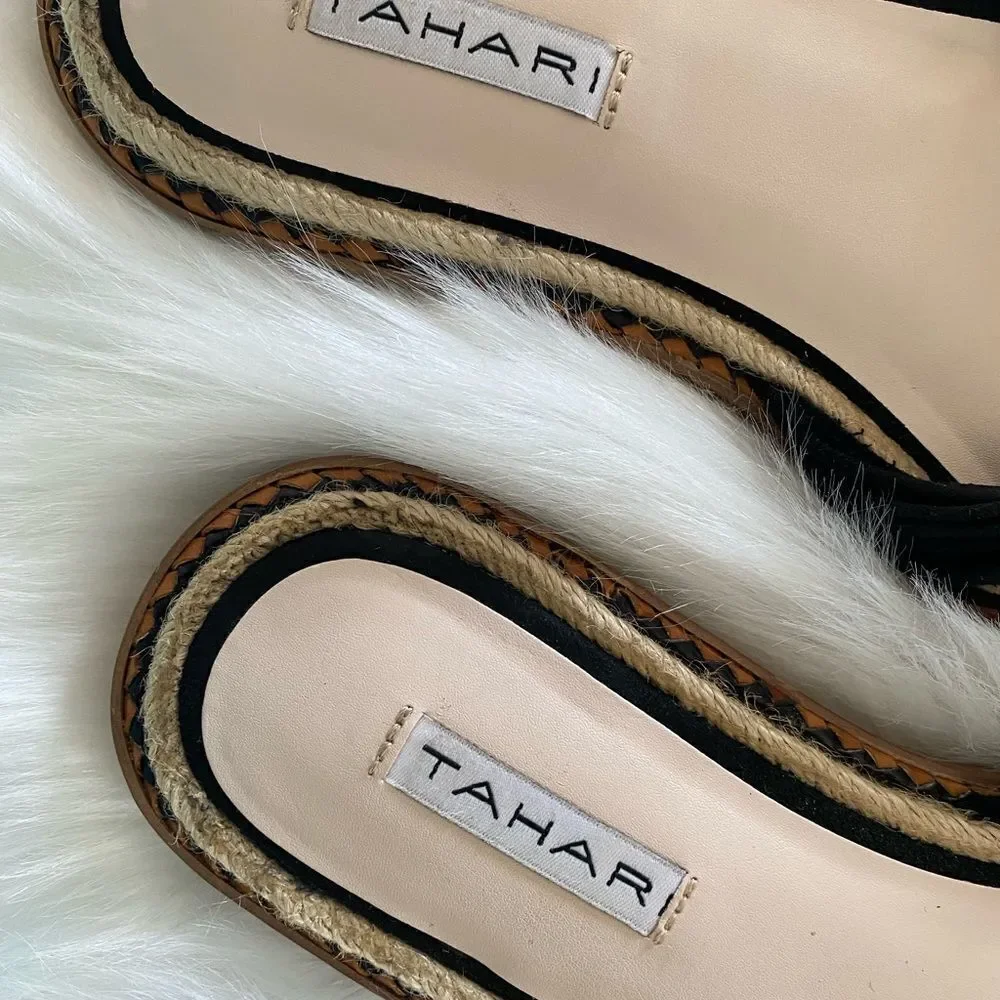Tahari Black Sandals Slides